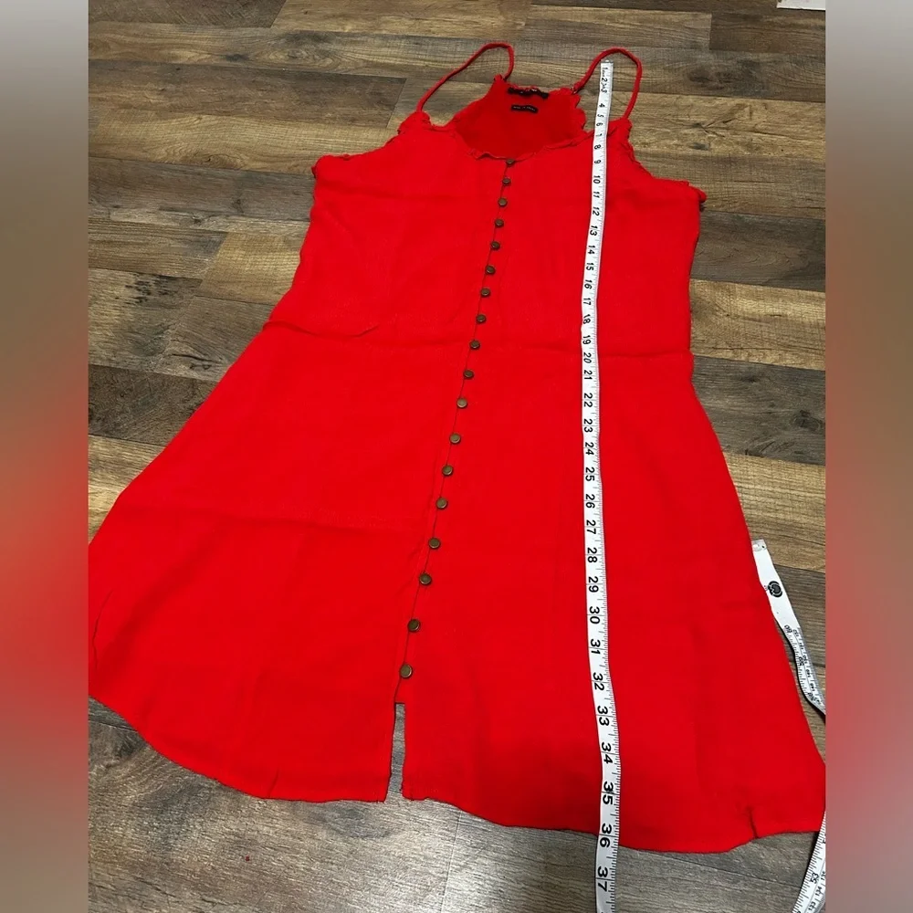 Miss Me Red Mini Dress with Button Front